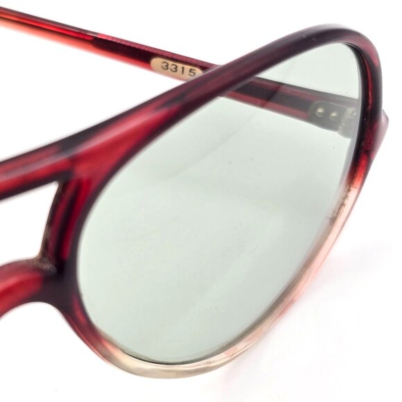 VTG Aviator Sunglasses Gradient Red Frame Oversized Brown Lens Luxury Style - Picture 5 of 15